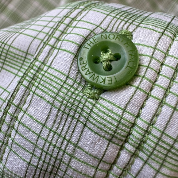 The North Face Men's XL Green Plaid Button Up Performance Shirt Hiking Fishing - Picture 15 of 16